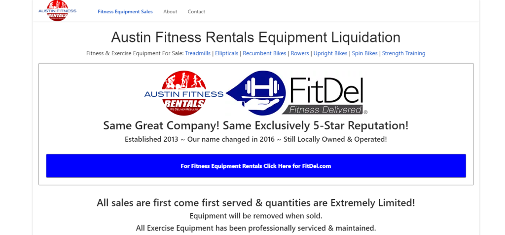 Austin Fitness Rentals Liquidation